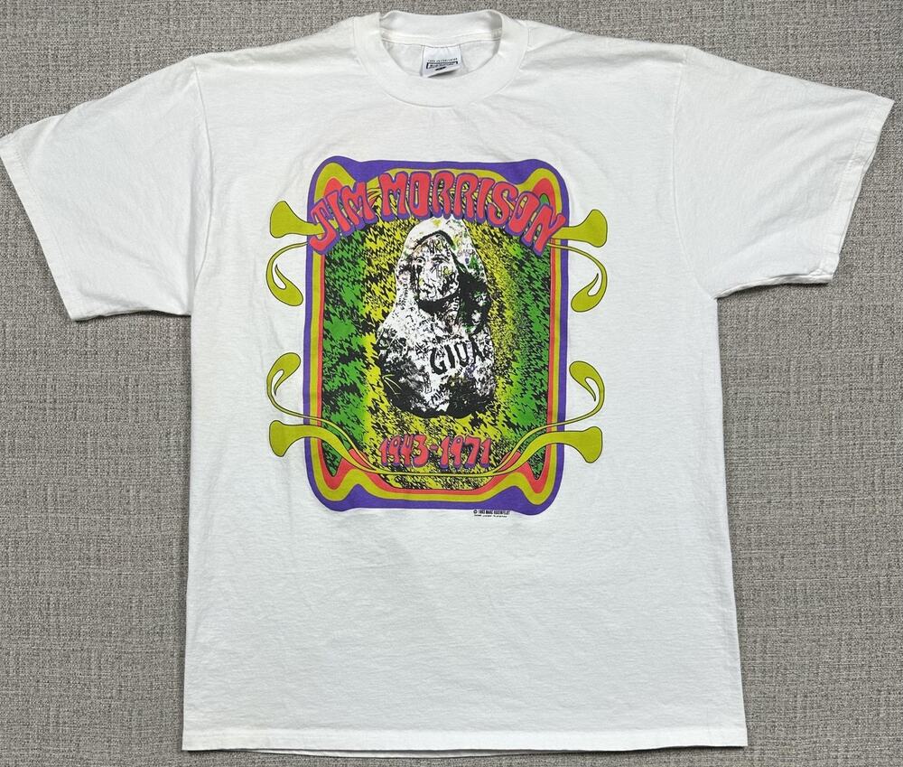 Vintage Jim Morrison Shirt Sz XL White Nice Man Hall Of Fame Memorial The Doors